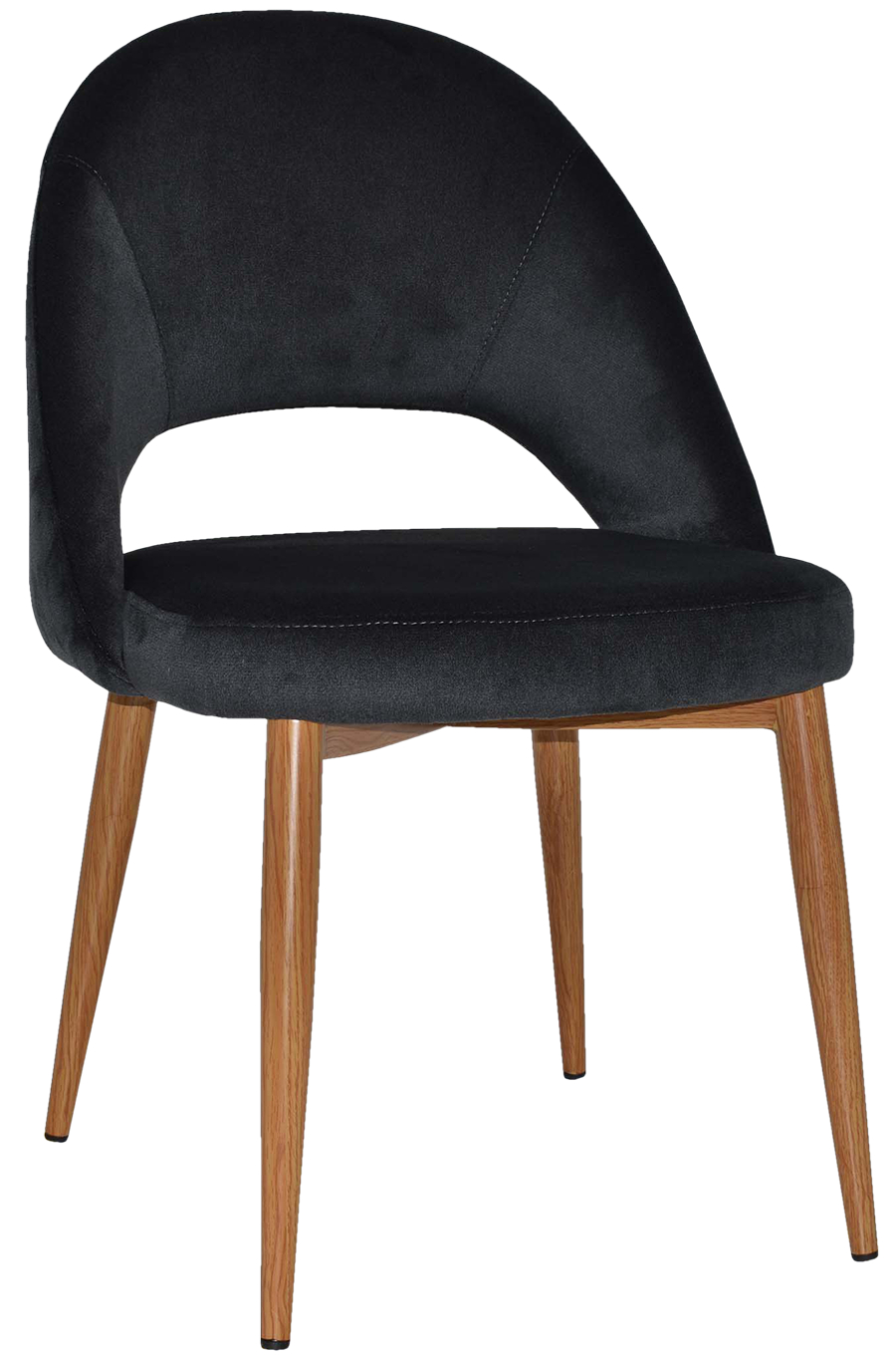 chevron chair oak metal leg