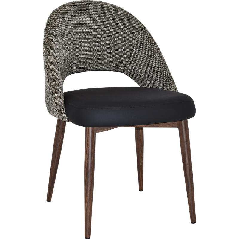 chevron chair light walnut metal leg