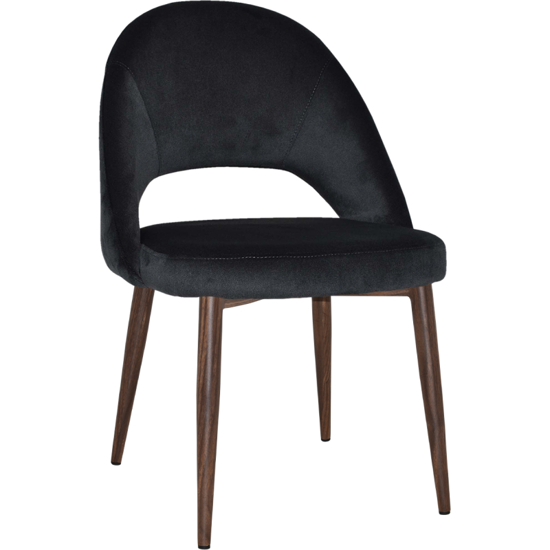 chevron chair light walnut metal leg