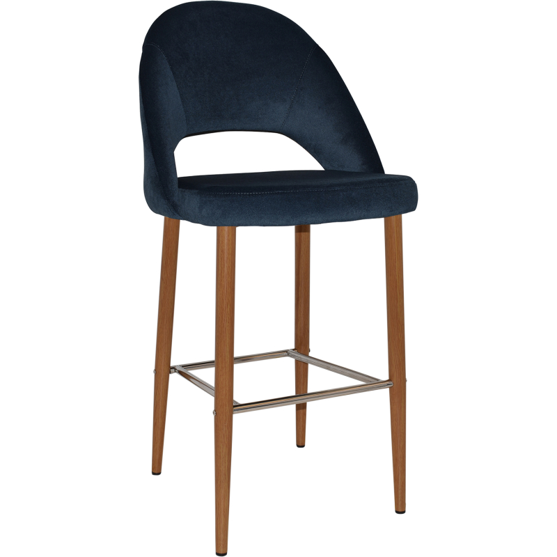 chevron stool 75cm light oak metal leg