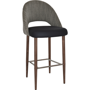 chevron stool light walnut metal leg