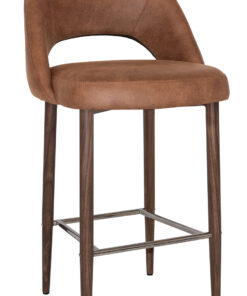 chevron stool light walnut metal leg