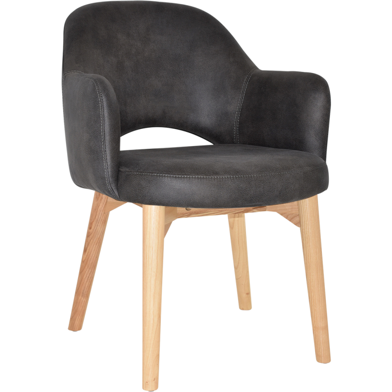 albury arm chair natural timber leg