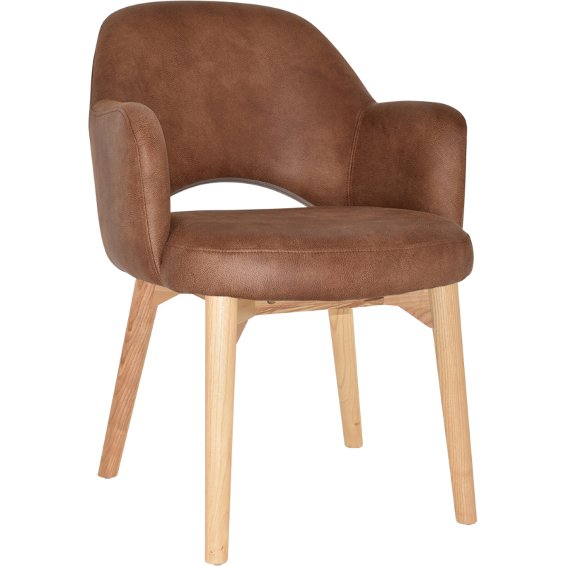 albury arm chair natural timber leg