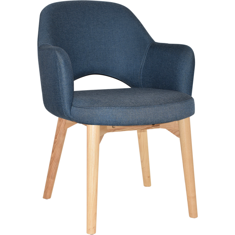 albury arm chair natural timber leg