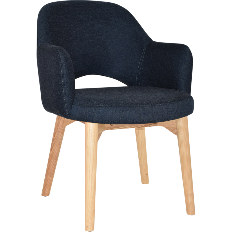albury arm chair natural timber leg