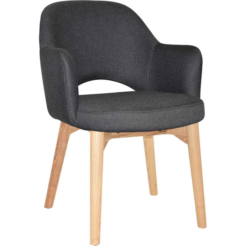 albury arm chair natural timber leg