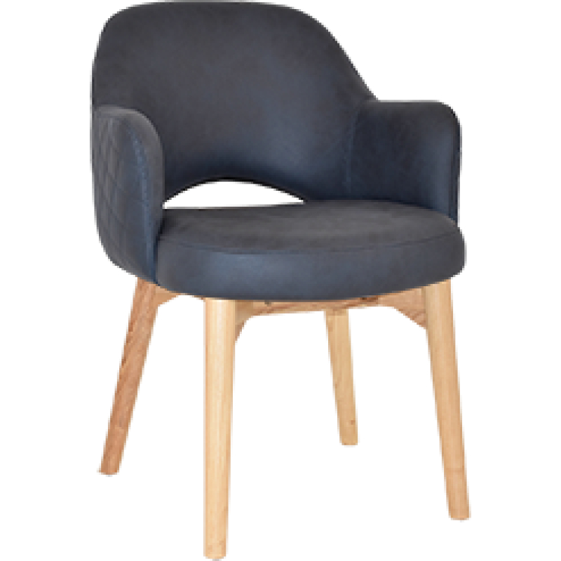 albury arm chair natural timber leg