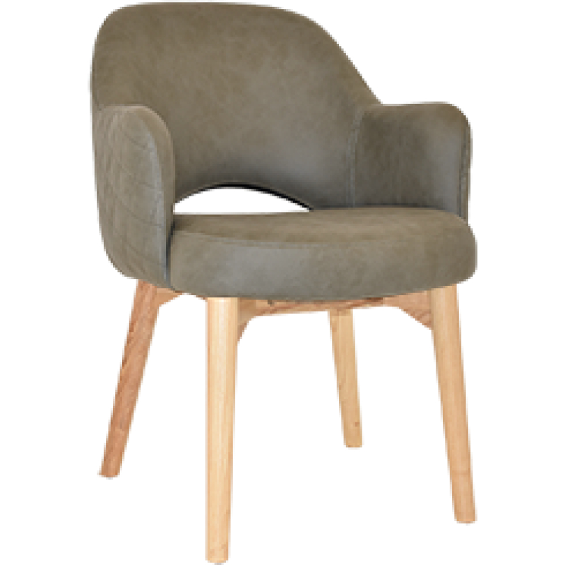 albury arm chair natural timber leg
