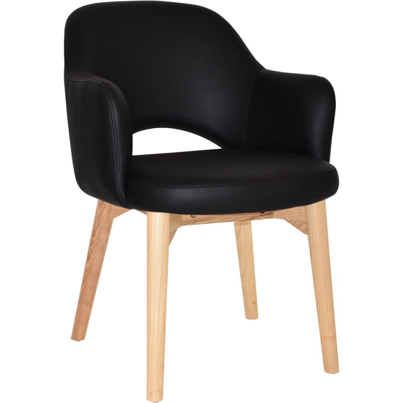 albury arm chair natural timber leg