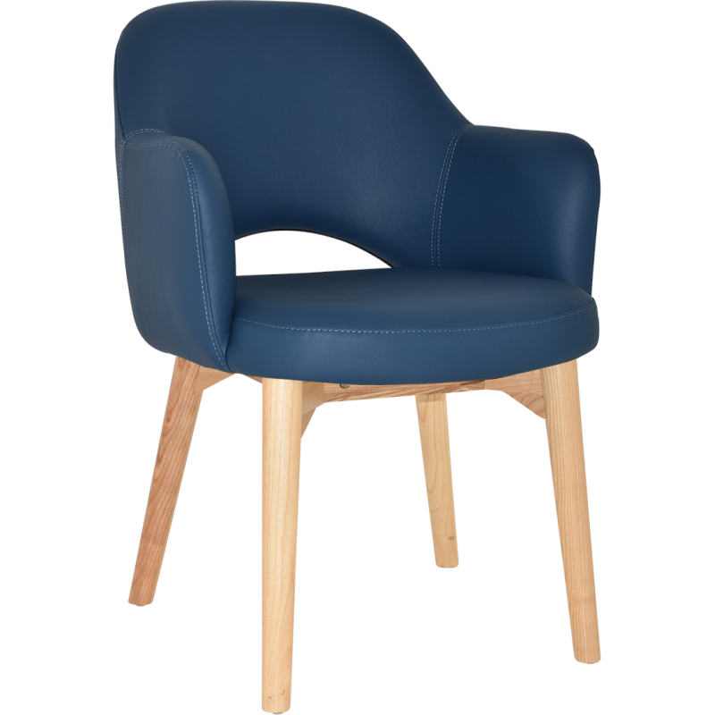 albury arm chair natural timber leg