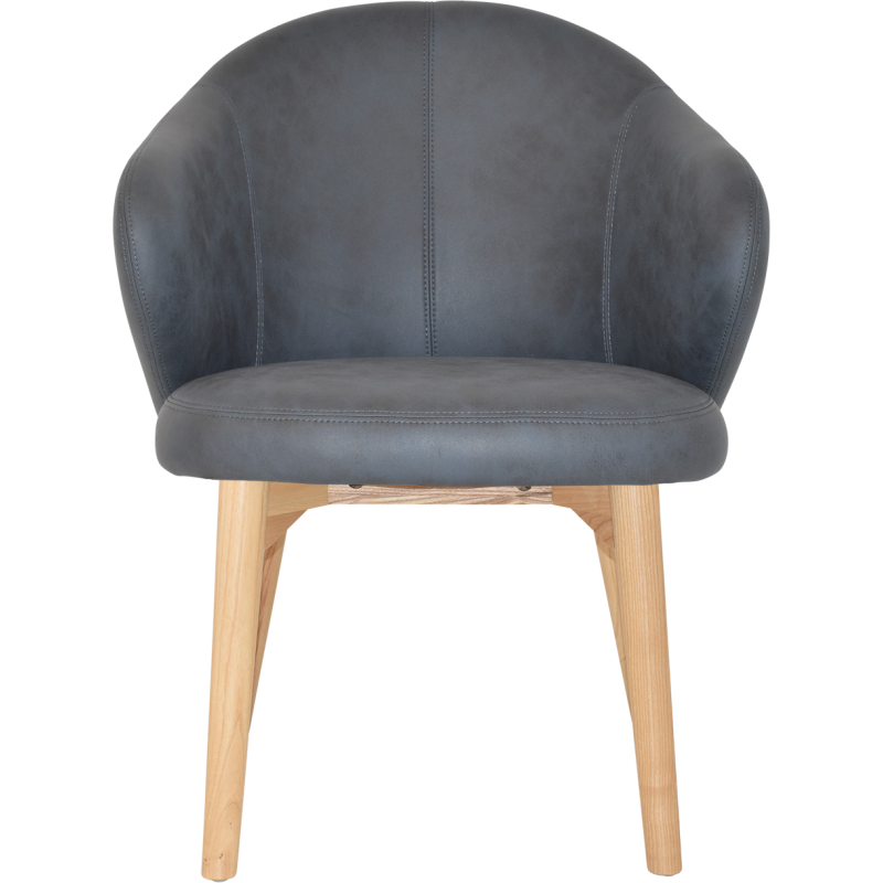 hugo arm chair natural timber leg