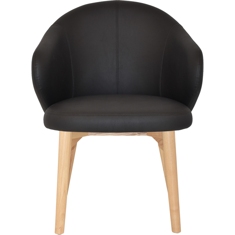 hugo arm chair natural timber leg