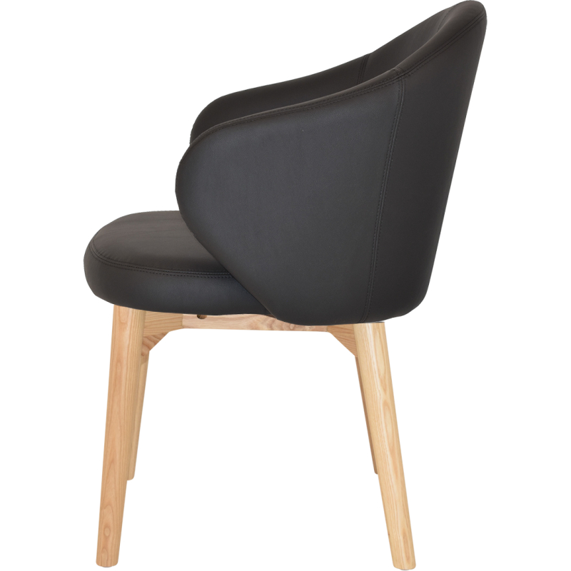 hugo arm chair natural timber leg