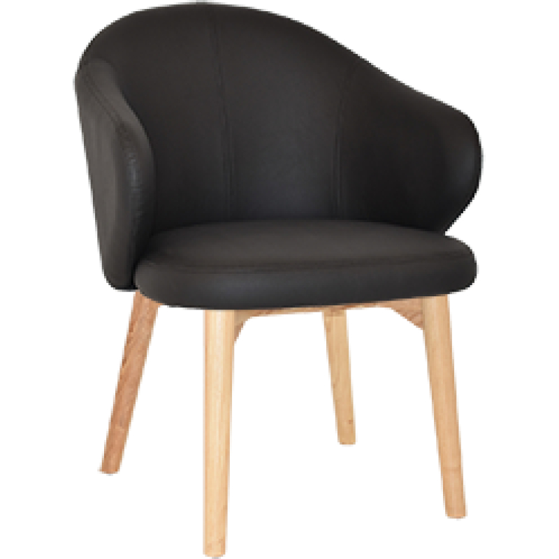 hugo arm chair natural timber leg