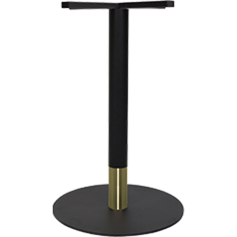 tivoli table base black + black brass collar 450mm disc