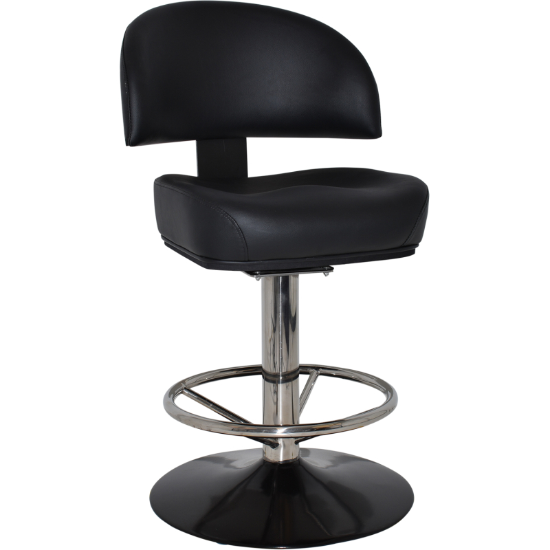 macau gaming stool polished s/s disc + black vinyl