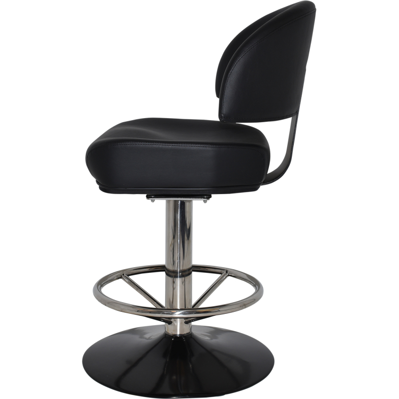 macau gaming stool polished s/s disc + black vinyl