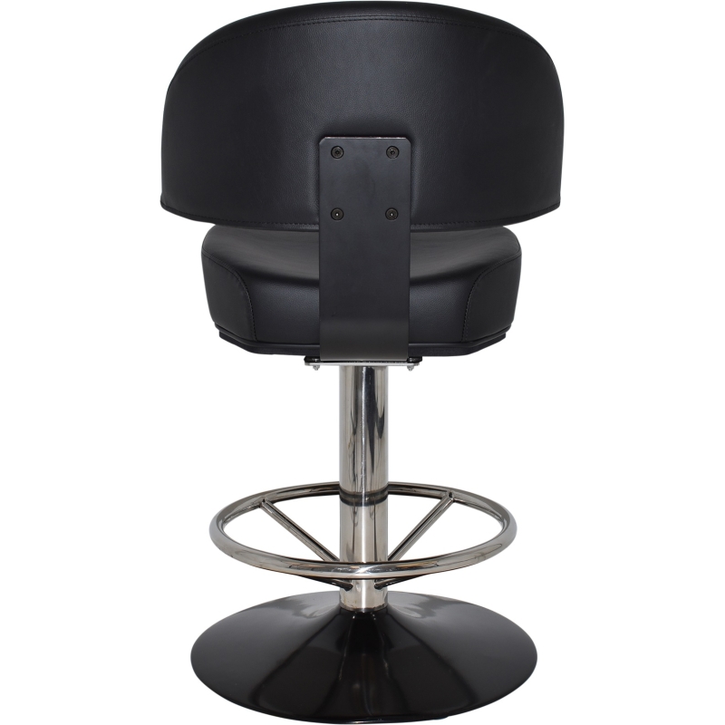 macau gaming stool polished s/s disc + black vinyl