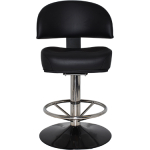 Macau Gaming Stool Polished S/S Disc + Black Vinyl