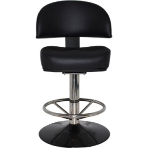 macau gaming stool polished s/s disc + black vinyl