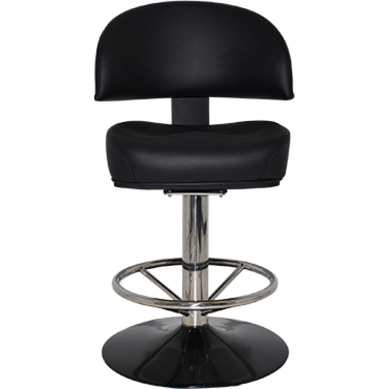 macau gaming stool polished s/s disc + black vinyl