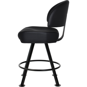 macau gaming stool metal 4 leg black + black vinyl