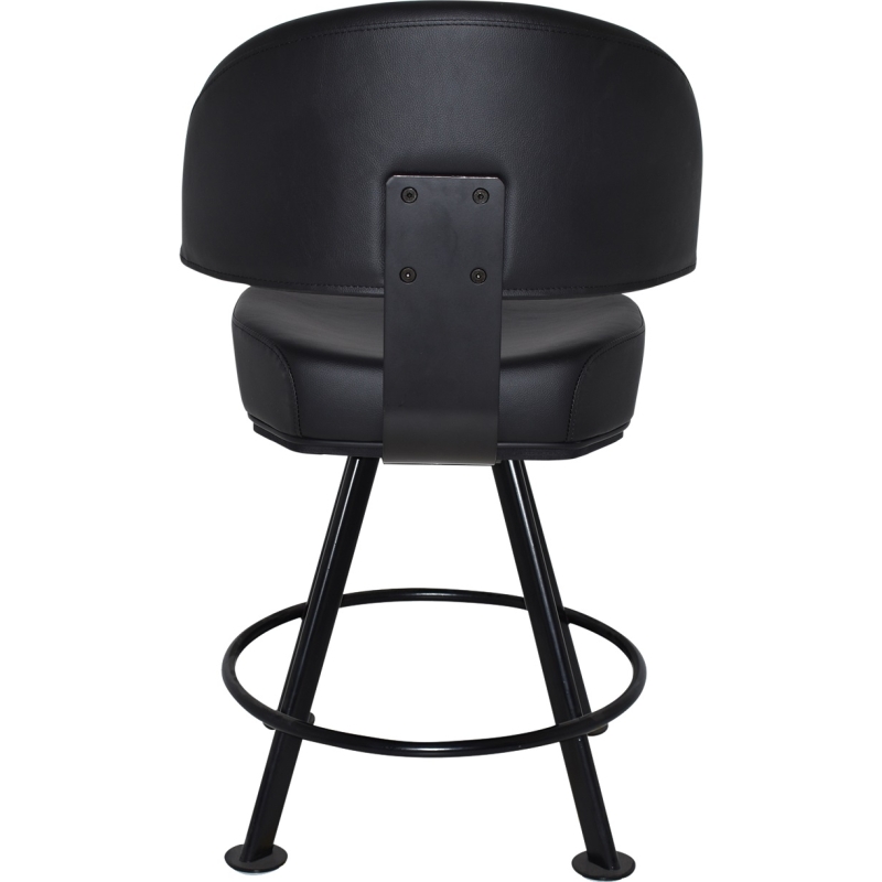macau gaming stool metal 4 leg black + black vinyl