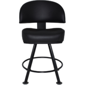 macau gaming stool metal 4 leg black + black vinyl