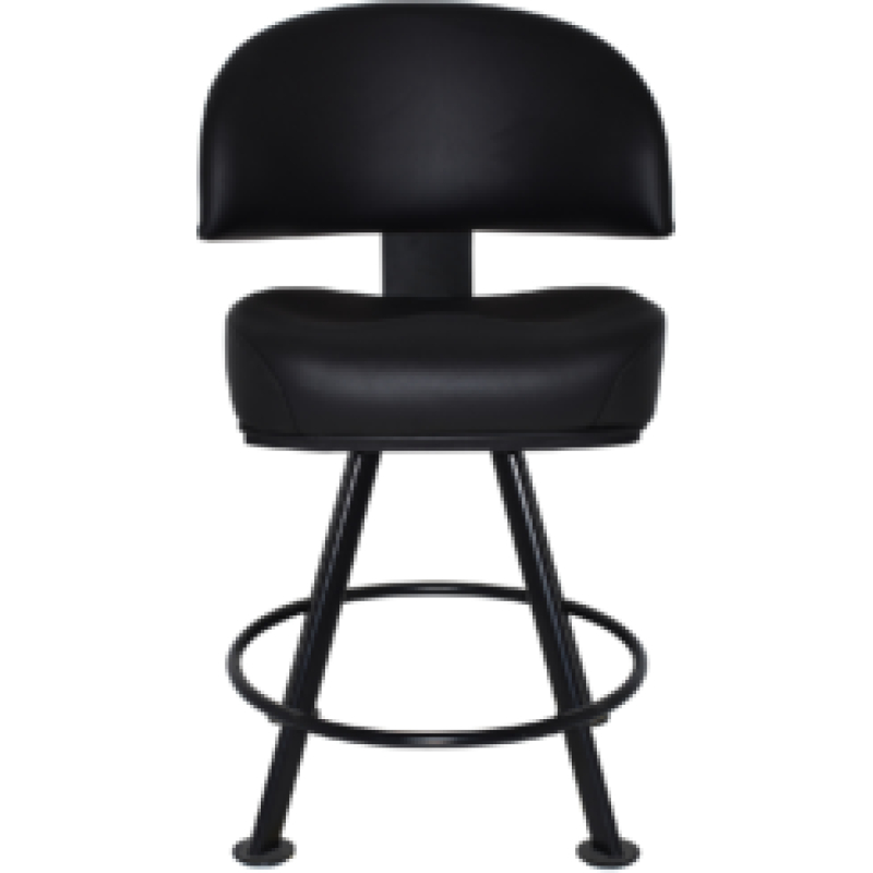 macau gaming stool metal 4 leg black + black vinyl