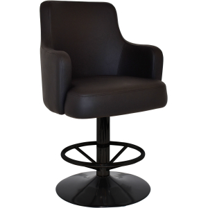 trump gaming stool black disc base + black vinyl