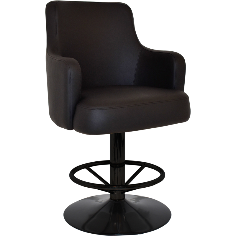 trump gaming stool black disc base + black vinyl