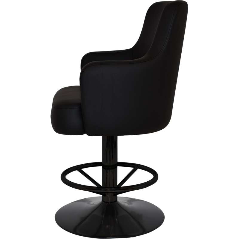 trump gaming stool black disc base + black vinyl