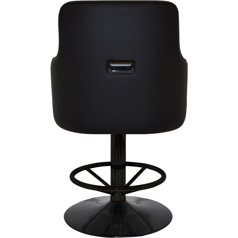 trump gaming stool black disc base + black vinyl