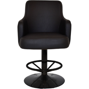 trump gaming stool black disc base + black vinyl
