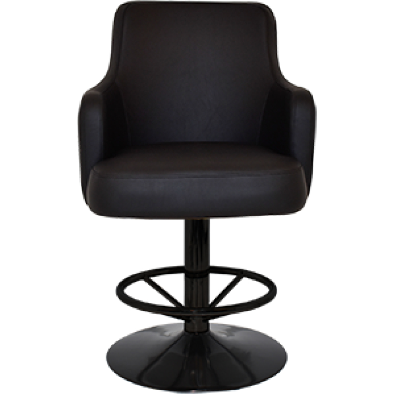 trump gaming stool black disc base + black vinyl