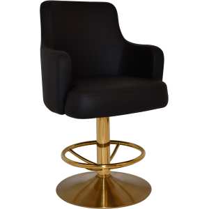 trump gaming stool brass disc base + black vinyl