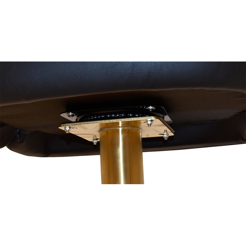 trump gaming stool brass disc base + black vinyl
