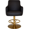 trump gaming stool brass disc base + black vinyl