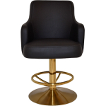 Trump Gaming Stool Brass Disc Base + Black Vinyl