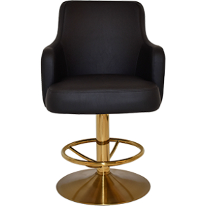 trump gaming stool brass disc base + black vinyl