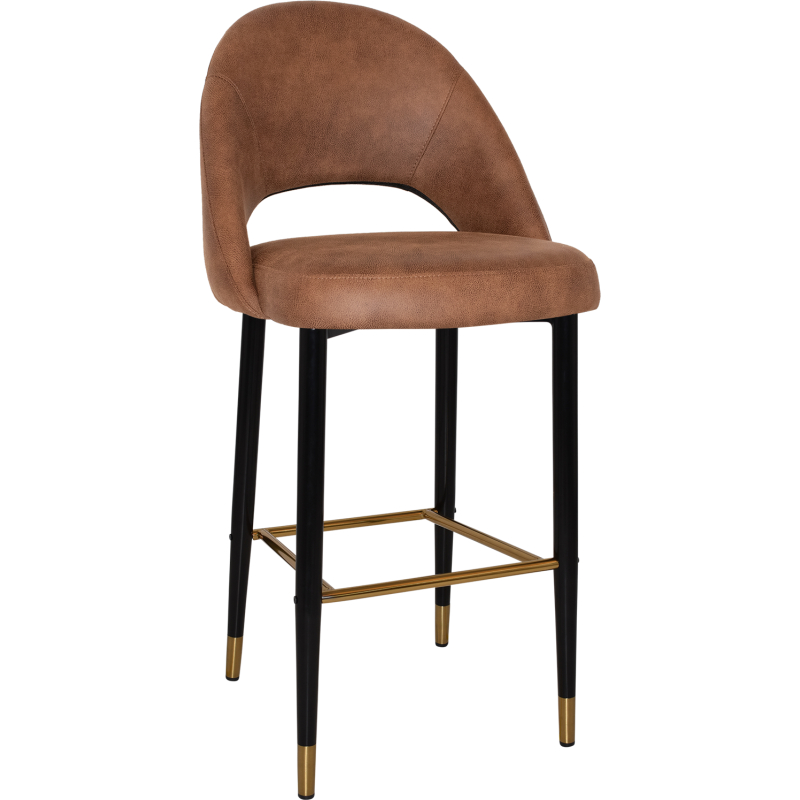 chevron stool 75cm brass features leg