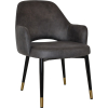 albury xl arm chair black brass metal leg