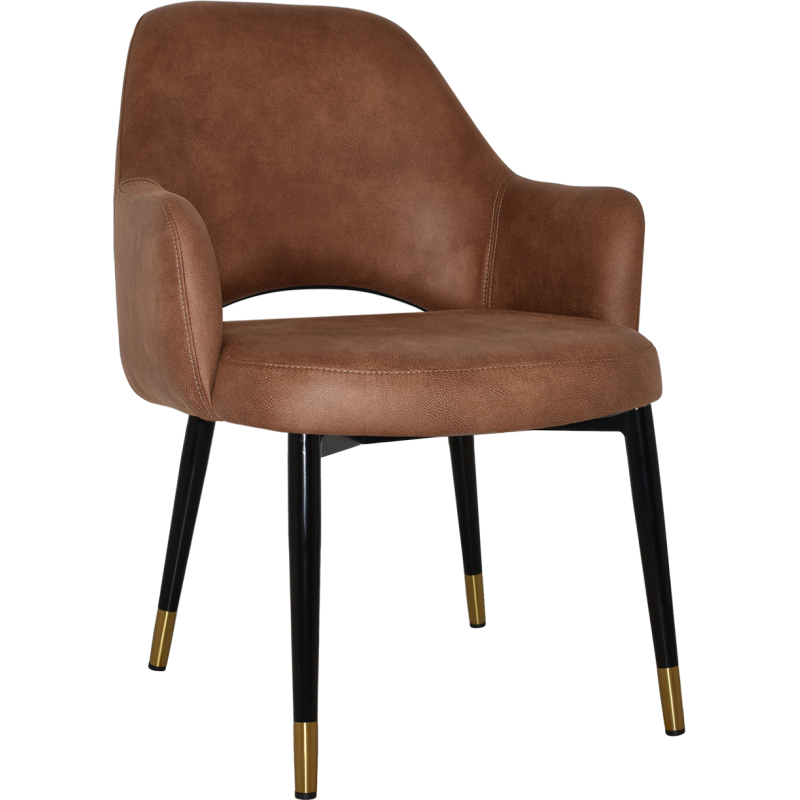 albury xl arm chair black brass metal leg