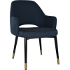 albury xl arm chair black brass metal leg