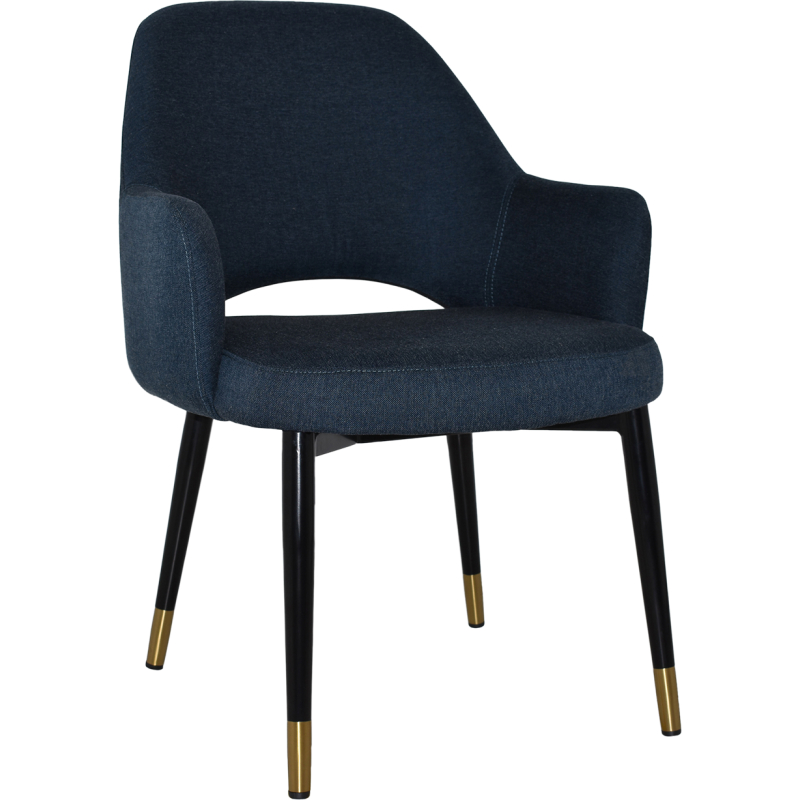 albury xl arm chair black brass metal leg