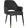 albury xl arm chair black brass metal leg