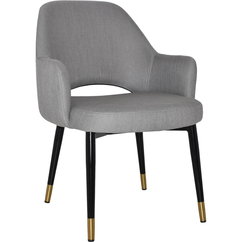 albury xl arm chair black brass metal leg