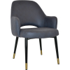 albury xl arm chair black brass metal leg
