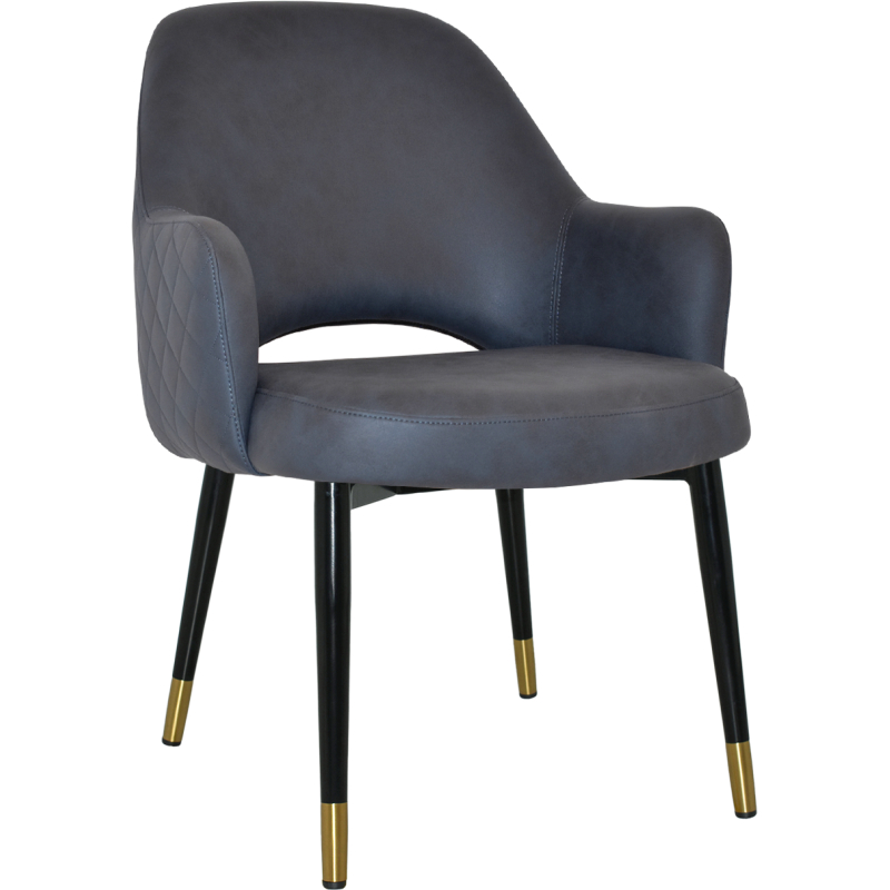 albury xl arm chair black brass metal leg